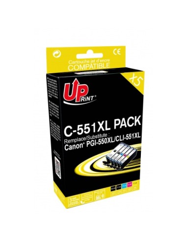 CANON 550/551XL - PACK 5 CARTOUCHES (2 NOIRES + 3 COULEURS)